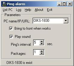 Ping Alarm screenshot